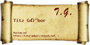 Titz Gábor névjegykártya