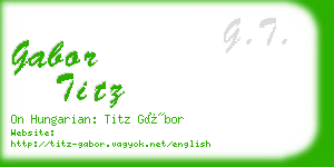 gabor titz business card